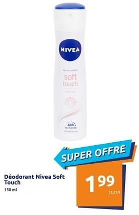 Promotions Déodorant nivea soft touch - Nivea - Valide de 13/03/2024 à 19/03/2024 chez Action