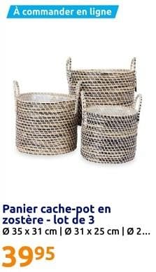 Promotions Panier cache-pot en zostère lot de 3 - Produit Maison - Action - Valide de 13/03/2024 à 19/03/2024 chez Action