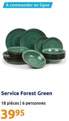 Promotions Service forest green - Produit Maison - Action - Valide de 13/03/2024 à 19/03/2024 chez Action