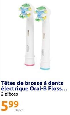 Promotions Têtes de brosse à dents électrique oral-b floss - Oral-B - Valide de 13/03/2024 à 19/03/2024 chez Action