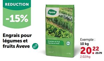 Promotions Engrais pour légumes et fruits aveve - Produit maison - Aveve - Valide de 13/03/2024 à 24/03/2024 chez Aveve