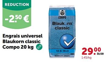 Promotions Engrais universel blaukorn classic compo - Compo - Valide de 13/03/2024 à 24/03/2024 chez Aveve