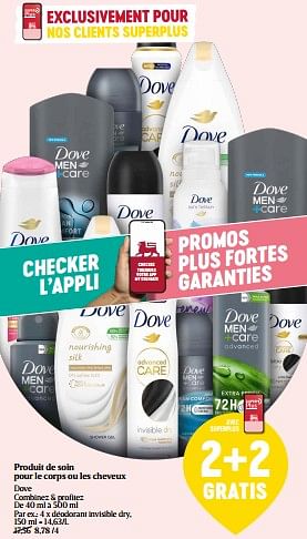 Promotions Déodorant invisible dry - Dove - Valide de 14/03/2024 à 20/03/2024 chez Delhaize