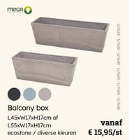 Promoties Balcony box - Mega Collections - Geldig van 08/03/2024 tot 30/06/2024 bij Multi Bazar