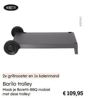 Promotions Barilo trolley - Boretti - Valide de 08/03/2024 à 30/06/2024 chez Multi Bazar