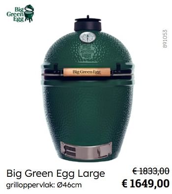 Promoties Big green egg large - BigGreenEgg - Geldig van 08/03/2024 tot 30/06/2024 bij Multi Bazar