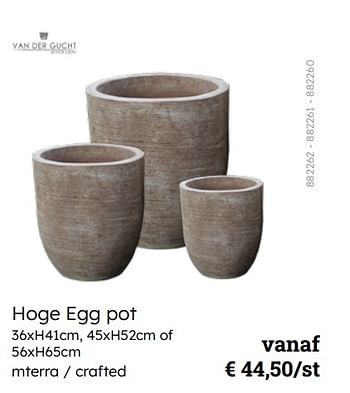 Promoties Hoge egg pot - Van Der Gucht - Geldig van 08/03/2024 tot 30/06/2024 bij Multi Bazar
