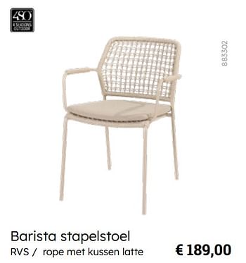 Promoties Barista stapelstoel - 4 Seasons outdoor - Geldig van 08/03/2024 tot 30/06/2024 bij Multi Bazar
