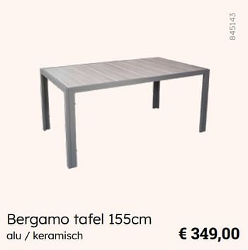Promotions Bergamo tafel - Produit Maison - Multi Bazar - Valide de 08/03/2024 à 30/06/2024 chez Multi Bazar