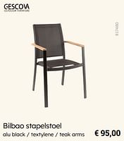 Promoties Bilbao stapelstoel - Gescova Outdoor Living - Geldig van 08/03/2024 tot 30/06/2024 bij Multi Bazar