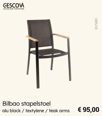 Promoties Bilbao stapelstoel - Gescova Outdoor Living - Geldig van 08/03/2024 tot 30/06/2024 bij Multi Bazar