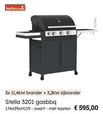 Promoties Stella 3201 gasbbq - Barbecook - Geldig van 08/03/2024 tot 30/06/2024 bij Multi Bazar