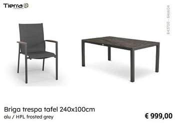Promoties Briga trespa tafel - Tierra Outdoor - Geldig van 08/03/2024 tot 30/06/2024 bij Multi Bazar