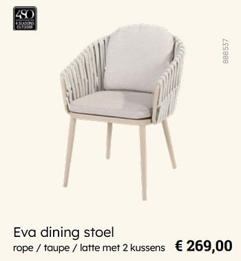 Promoties Eva dining stoel - 4 Seasons outdoor - Geldig van 08/03/2024 tot 30/06/2024 bij Multi Bazar