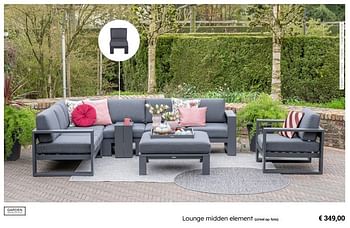 Promoties Lounge midden element - Garden Impressions - Geldig van 08/03/2024 tot 30/06/2024 bij Multi Bazar