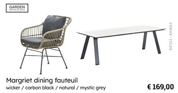 Promoties Margriet dining fauteuil - Garden Impressions - Geldig van 08/03/2024 tot 30/06/2024 bij Multi Bazar