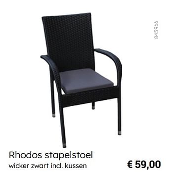 Promoties Rhodos stapelstoel - Huismerk - Multi Bazar - Geldig van 08/03/2024 tot 30/06/2024 bij Multi Bazar