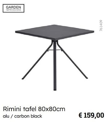 Promoties Rimini tafel - Garden Impressions - Geldig van 08/03/2024 tot 30/06/2024 bij Multi Bazar