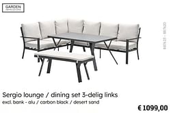 Sergio lounge dining set 3-delig links