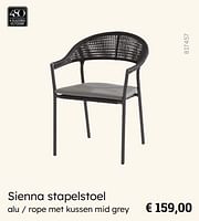 Promoties Sienna stapelstoel - 4 Seasons outdoor - Geldig van 08/03/2024 tot 30/06/2024 bij Multi Bazar