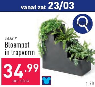 Promoties Bloempot in trapvorm - Belavi - Geldig van 18/03/2024 tot 24/03/2024 bij Aldi