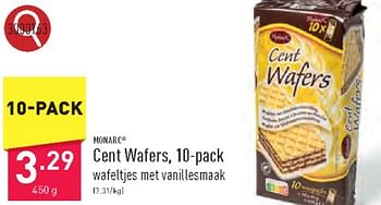 Promoties Cent wafers - Monarc - Geldig van 18/03/2024 tot 24/03/2024 bij Aldi