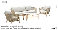 Promoties Talara sofa lounge set 5-delig - Garden Impressions - Geldig van 08/03/2024 tot 30/06/2024 bij Multi Bazar