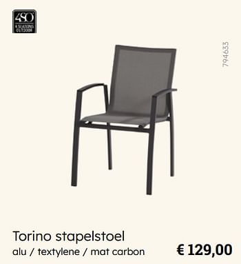 Promoties Torino stapelstoel - 4 Seasons outdoor - Geldig van 08/03/2024 tot 30/06/2024 bij Multi Bazar