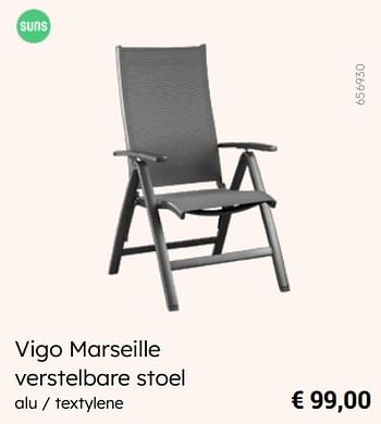 Promoties Vigo marseille verstelbare stoel - Suns - Geldig van 08/03/2024 tot 30/06/2024 bij Multi Bazar