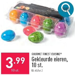 Promoties Gekleurde eieren - Gourmet Finest Cuisine - Geldig van 18/03/2024 tot 24/03/2024 bij Aldi