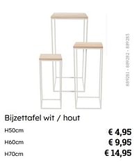 Bijzettafel wit - hout-Huismerk - Multi Bazar
