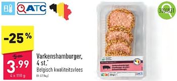 Promoties Varkenshamburger - Huismerk - Aldi - Geldig van 18/03/2024 tot 24/03/2024 bij Aldi