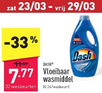 Promoties Vloeibaar wasmiddel - Dash - Geldig van 18/03/2024 tot 24/03/2024 bij Aldi