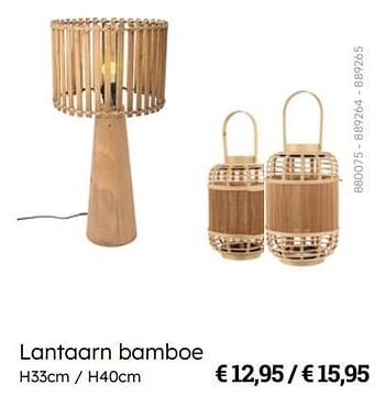 Promoties Lantaarn bamboe - Huismerk - Multi Bazar - Geldig van 08/03/2024 tot 30/06/2024 bij Multi Bazar