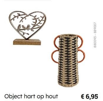 Promoties Object hart op hout - Huismerk - Multi Bazar - Geldig van 08/03/2024 tot 30/06/2024 bij Multi Bazar