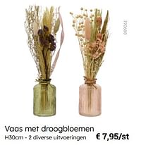 Vaas met droogbloemen-Huismerk - Multi Bazar
