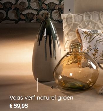 Promoties Vaas verf naturel groen - Huismerk - Multi Bazar - Geldig van 08/03/2024 tot 30/06/2024 bij Multi Bazar
