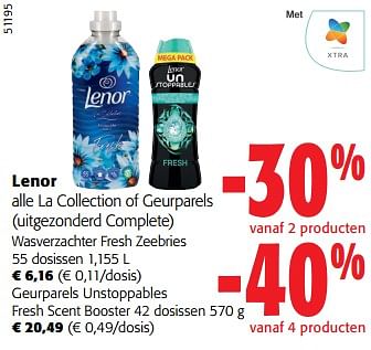 Promoties Lenor alle la collection of geurparels wasverzachter fresh zeebries - Lenor - Geldig van 13/03/2024 tot 26/03/2024 bij Colruyt