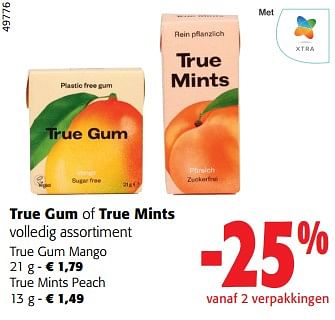 Promotions True gum of true mints volledig assortiment - True Gum - Valide de 13/03/2024 à 26/03/2024 chez Colruyt