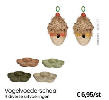 Promotions Vogelvoederschaal - Produit Maison - Multi Bazar - Valide de 08/03/2024 à 30/06/2024 chez Multi Bazar