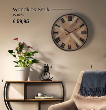 Promotions Wandklok serik - Produit Maison - Multi Bazar - Valide de 08/03/2024 à 30/06/2024 chez Multi Bazar