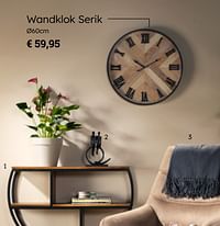 Wandklok serik-Huismerk - Multi Bazar
