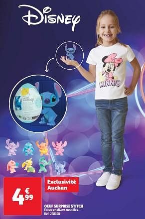 Promoties Oeuf surprise stitch - Disney - Geldig van 19/03/2024 tot 01/04/2024 bij Auchan