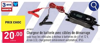 Promotions Autoxs chargeur de batterie avec câbles de démarrage - AutoXS - Valide de 23/03/2024 à 24/03/2024 chez Aldi