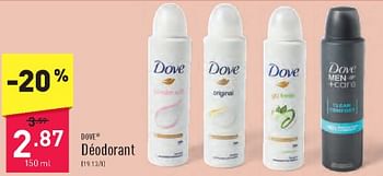 Promoties Déodorant - Dove - Geldig van 23/03/2024 tot 29/03/2024 bij Aldi
