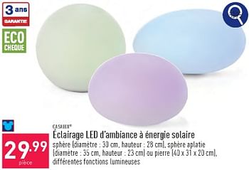 Promotions Eclairage led d’ambiance à énergie solaire - Casalux - Valide de 23/03/2024 à 24/03/2024 chez Aldi