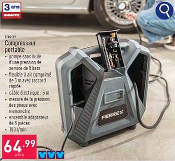 Promotions Ferrex compresseur portable - Ferrex - Valide de 23/03/2024 à 24/03/2024 chez Aldi