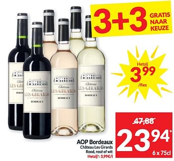 Promoties Aop bordeaux chateau les girards rood - Rode wijnen - Geldig van 19/03/2024 tot 24/03/2024 bij Intermarche