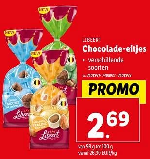 Promoties Chocolade-eitjes - Libeert - Geldig van 20/03/2024 tot 26/03/2024 bij Lidl