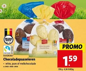 Promoties Chocoladepaaseieren - Favorina - Geldig van 20/03/2024 tot 26/03/2024 bij Lidl